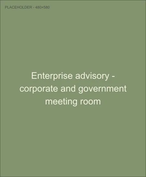 Corporate and government meeting room, representing the enterprise advisory sector