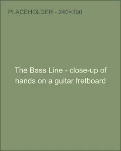 Close-up of hands on a guitar fretboard, representing the Bass Line music industry economic study