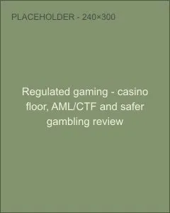 Casino gaming floor, representing regulatory strategy work on AML/CTF and safer gambling